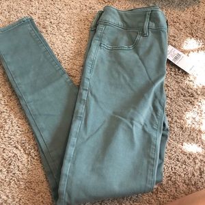 Light Teal American Eagle Jeggings 0 Brand New